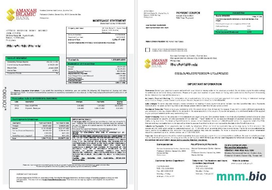 Filipiny Al-Amanah Islamic Investment Bank wyciąg z kredytu hipotecznego w formatach Word i PDF 1-2